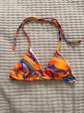 Orange Swirl Triangle Bikini Top - Brand Unknown